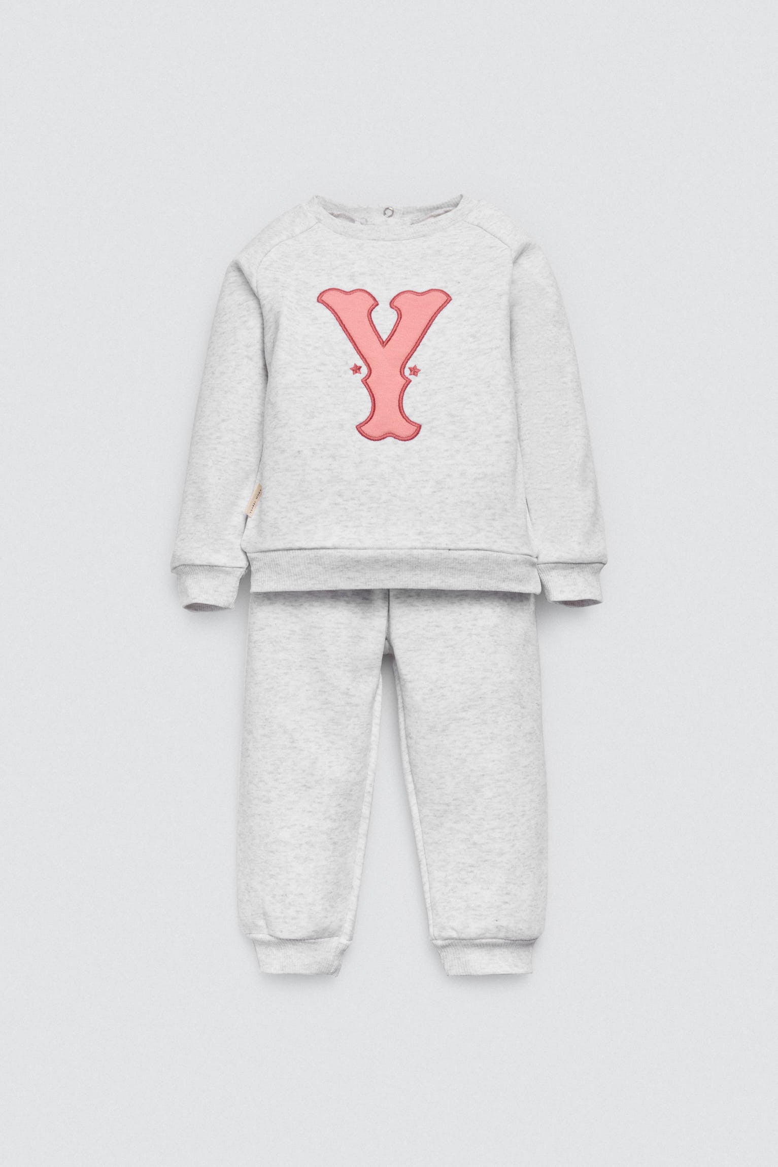 Conjunto bebé sudadera y jogger gris estampado