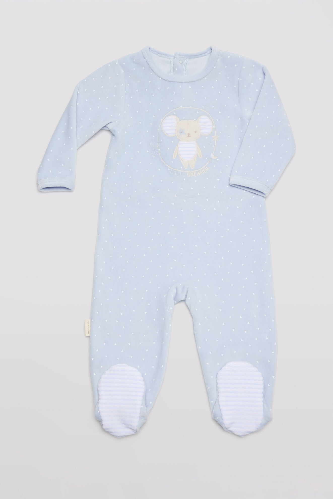 Pelele bebé manga larga ratoncito azul