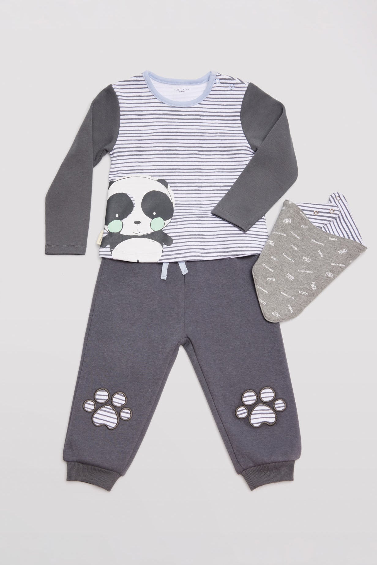 Conjunto bebé 3 piezas dibujo panda