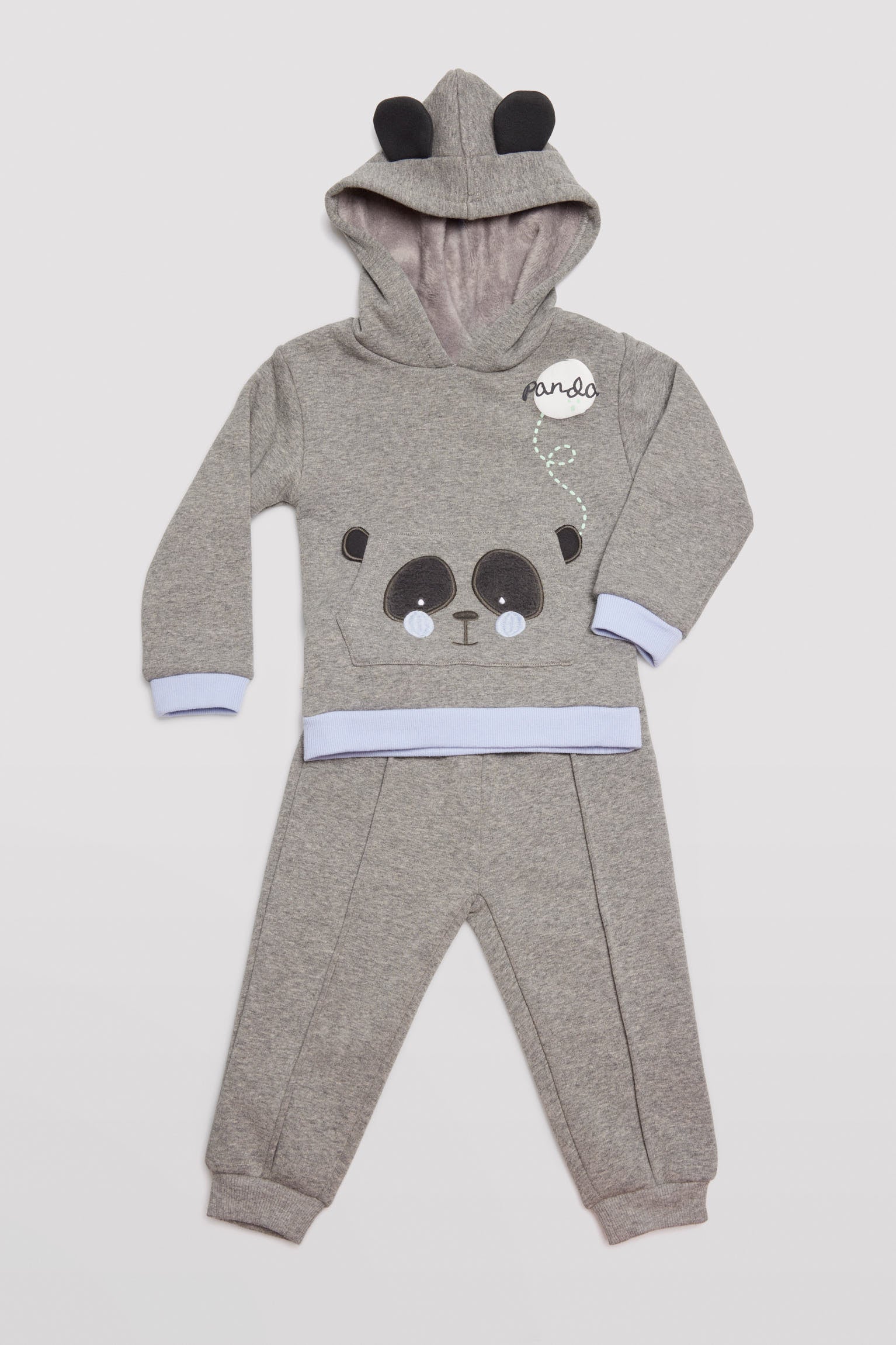 Conjunto bebé manga larga con capucha panda