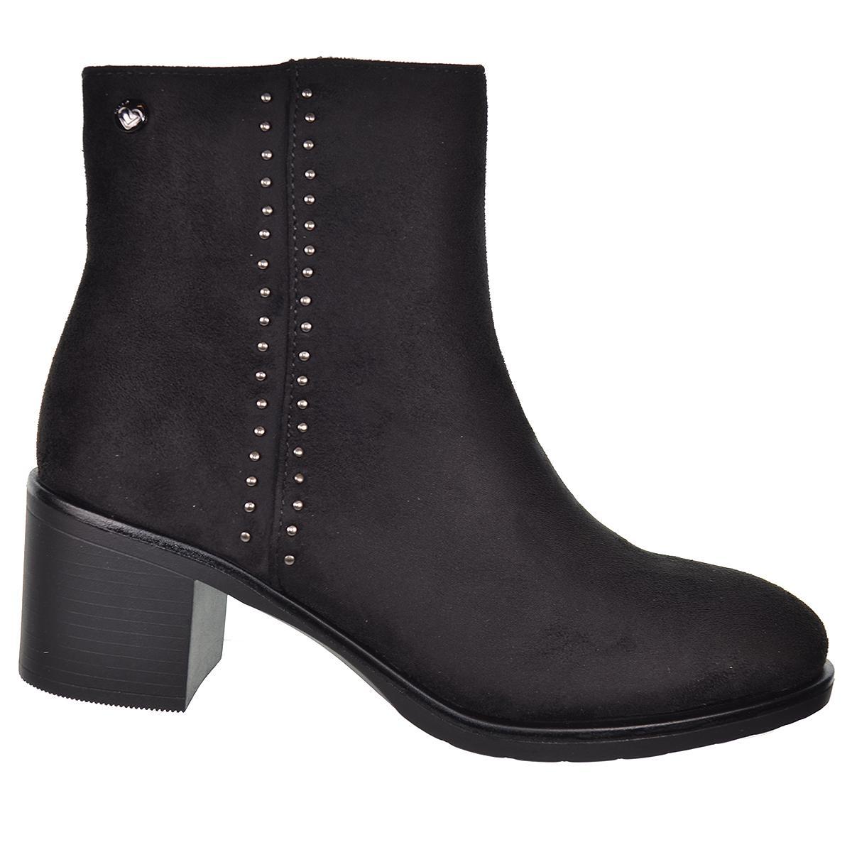 25625 Amarpies Botín Acolchado Cremallera Tacón Ancho Mujer