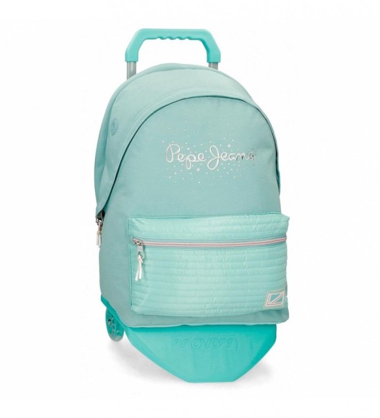Pepe Jeans Mochila portaordenador Jane dos compartimentos con carro azul