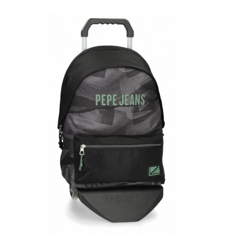 Pepe Jeans Mochila portaordenador Pepe Jeans Davis dos compartimentos con carro negro