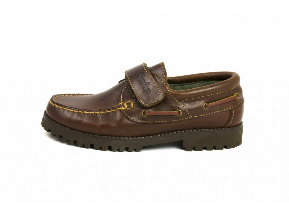 Náutico piel marrón con velcro Gorila