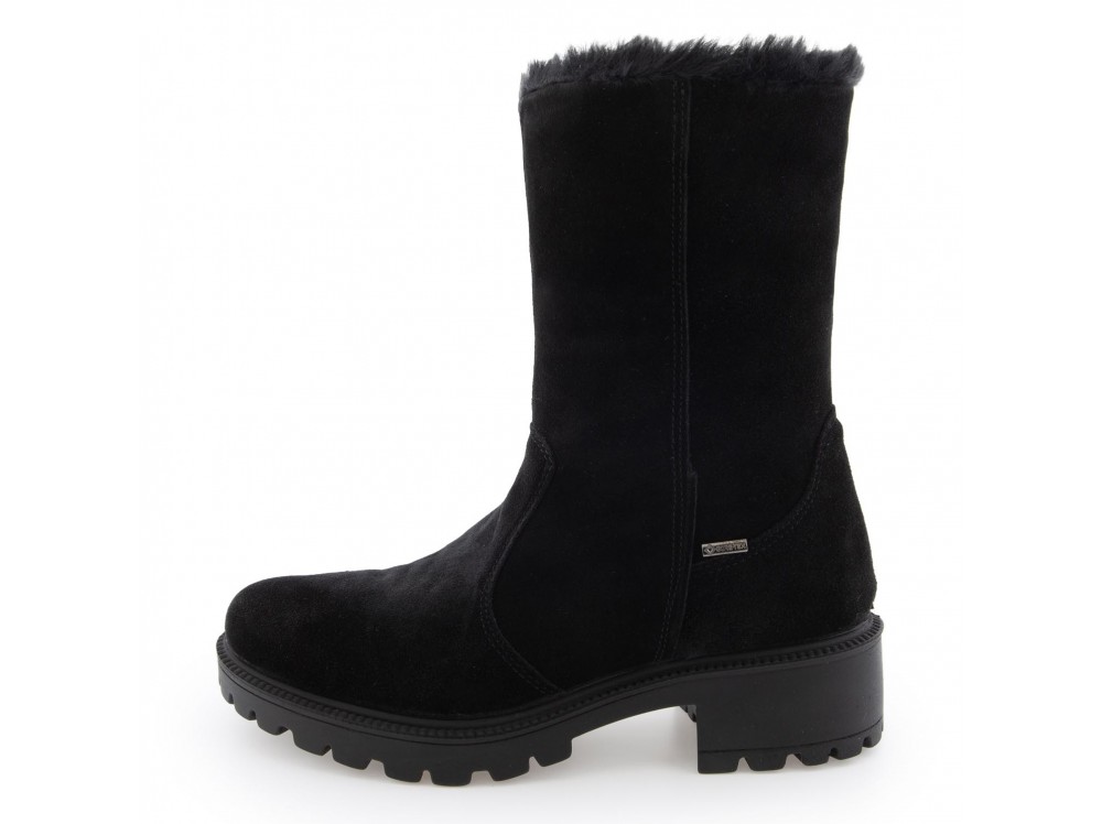 Bota Gore-Tex en serraje negro con tacón bajo 2666711 IGI&CO