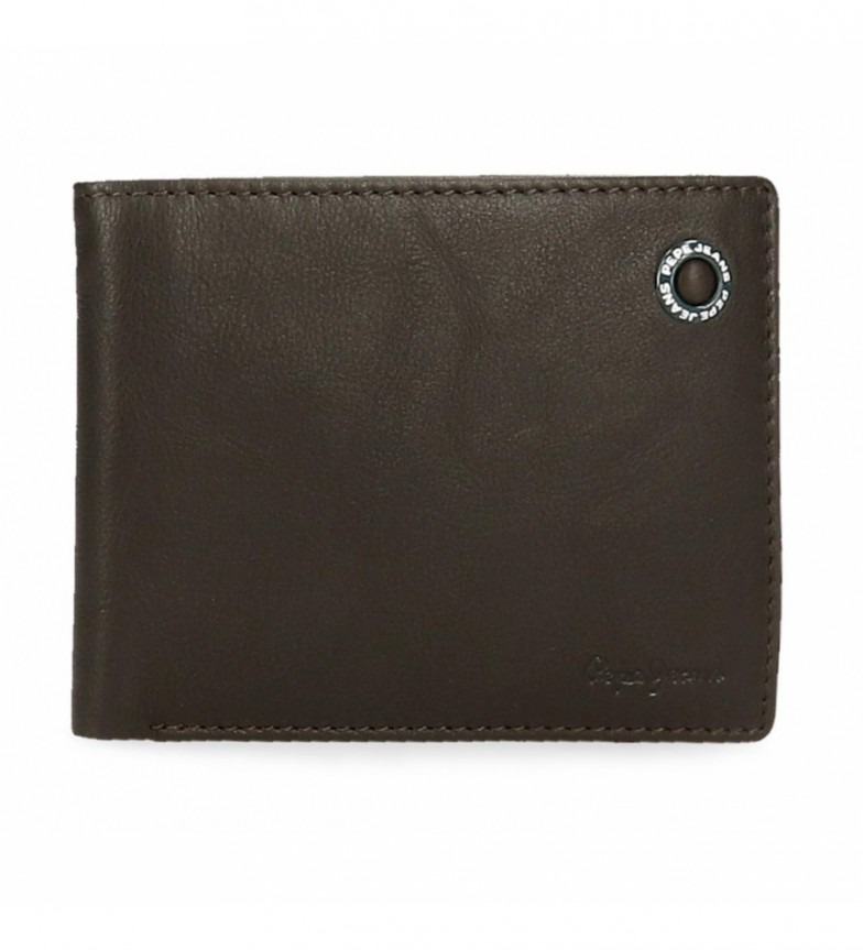 Pepe Jeans Billetero de piel  Pepe Jeans Badge Marron