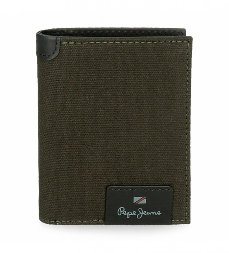 Pepe Jeans Cartera de piel Hilltop vertical Verde Oscuro