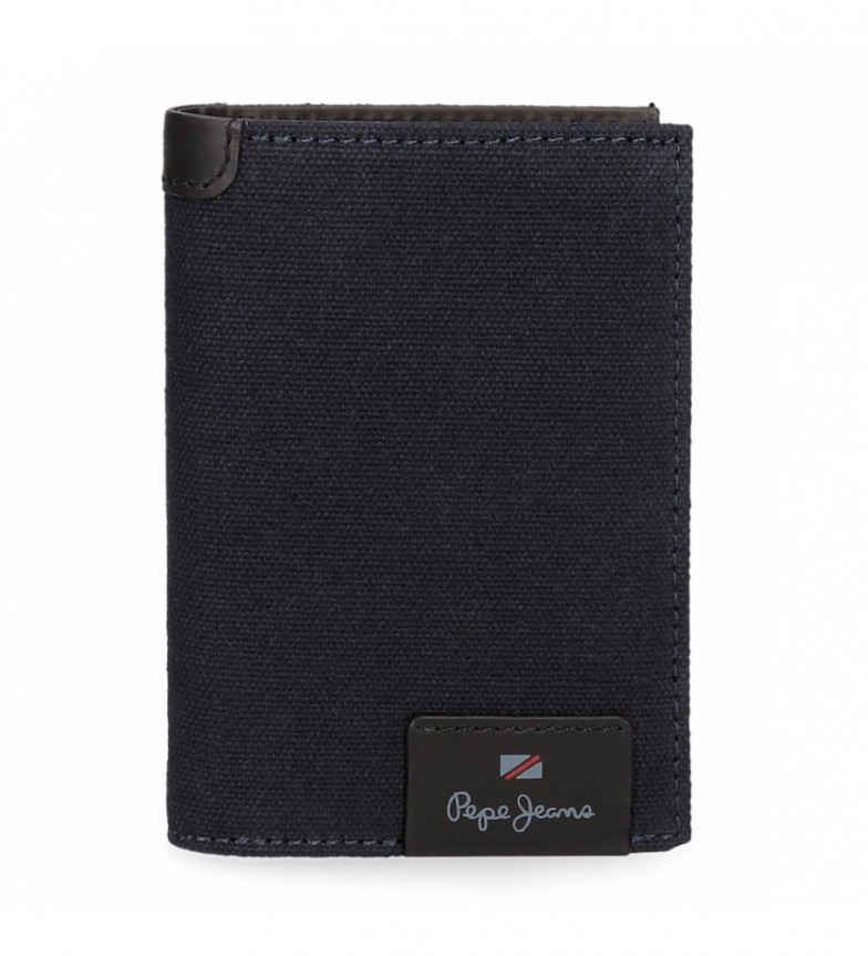 Pepe Jeans Cartera de piel Hilltop vertical con monedero Marino