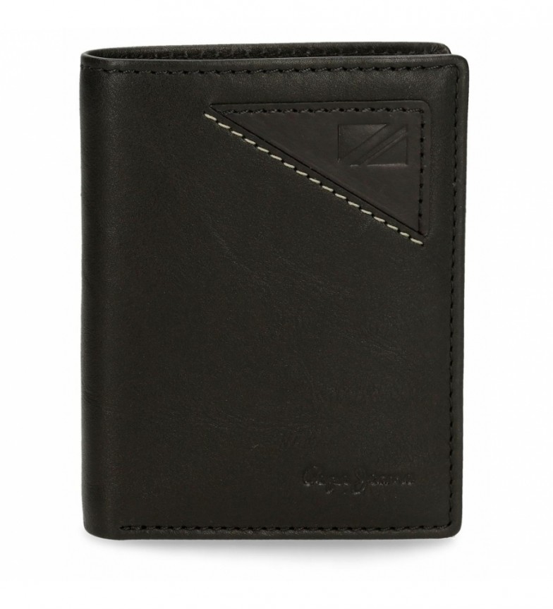 Pepe Jeans Cartera de piel Striking vertical Negro