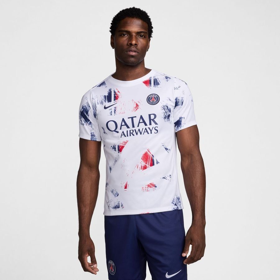 Paris Saint Germain Camiseta de entrenamiento Dri-FIT Academy Pro Antes del partido - Blanco/Marina de Medianoche
