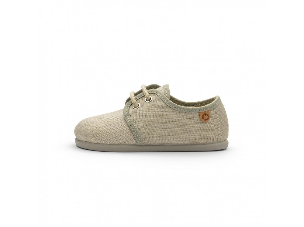 Blucher lino natural con cordón 30115 de La Cadena