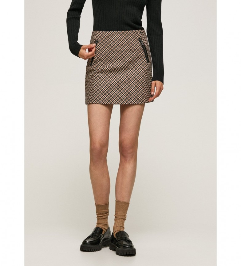 Pepe Jeans Falda Faika marrón