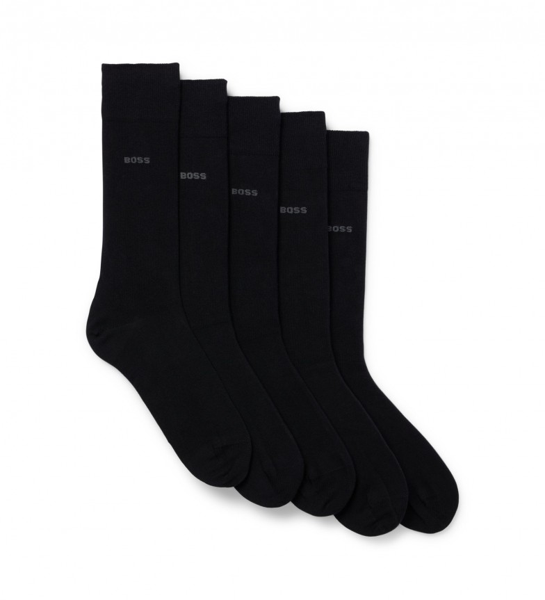 BOSS Pack 5 Pares de Calcetines Uni negro
