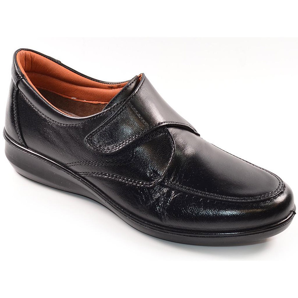 306 Laura Azaña Zapato Mocasin Piel Velcro Pies Delicados Mujer