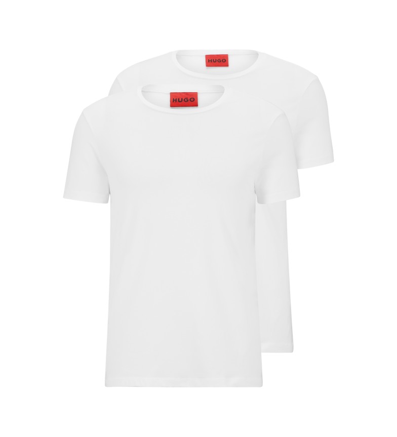 HUGO Pack 2 Camisetas Round blanco