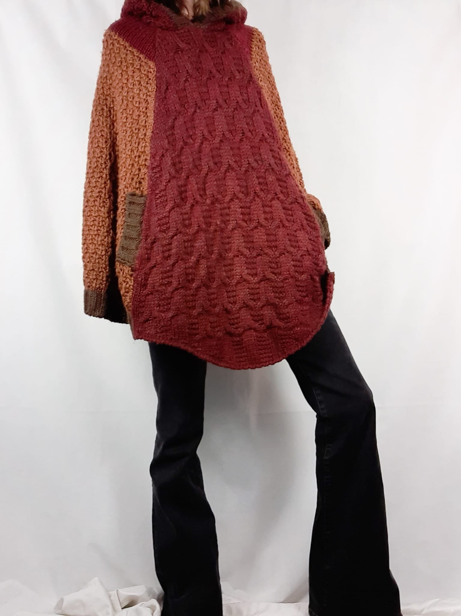 ZARA. Poncho punto T.m