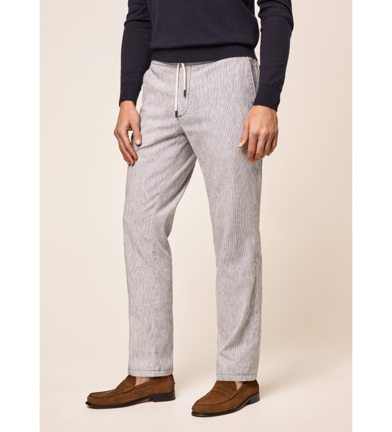 Hackett London Pantalón Chino Mini Stripe blanco