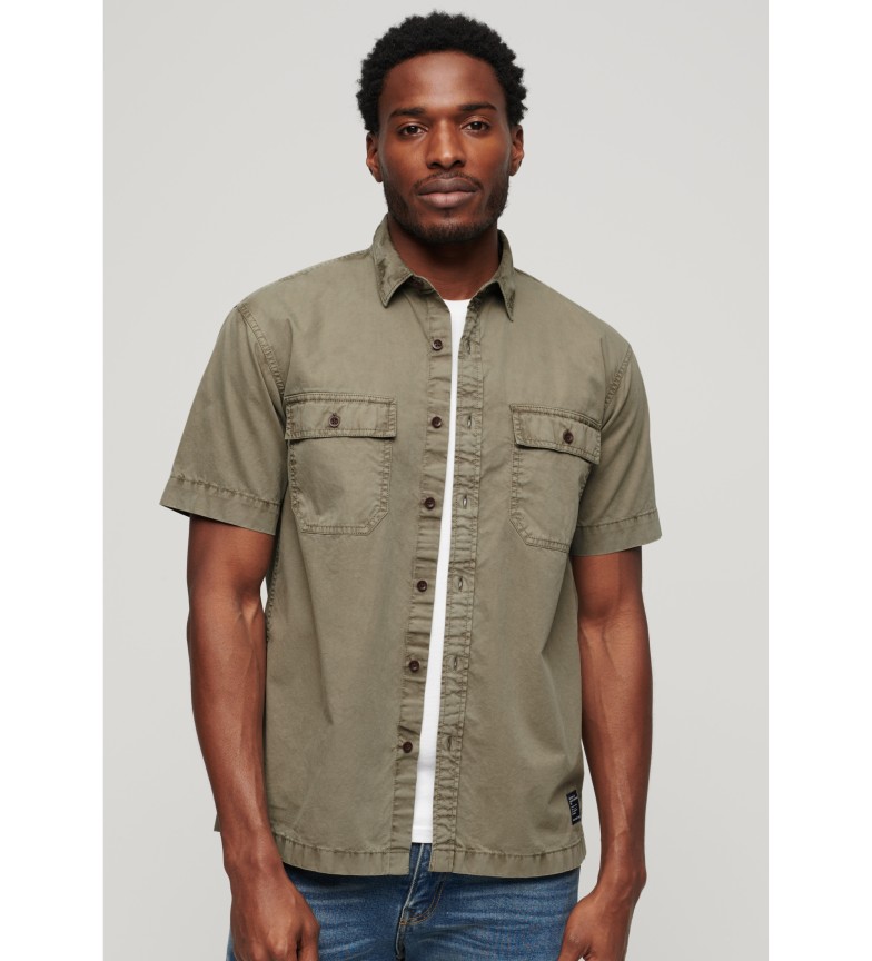 Superdry Camisa militar de manga corta verde