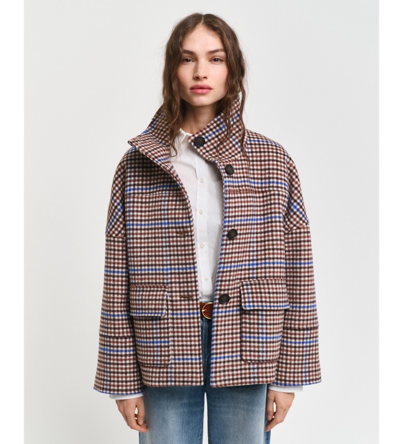Gant Chaqueta Corta De Lana A Cuadros marrón