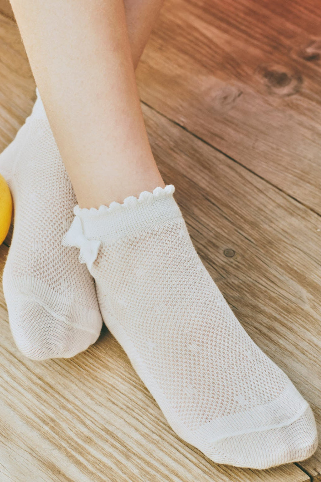Calcetines infantiles de ceremonia con lazo blancos