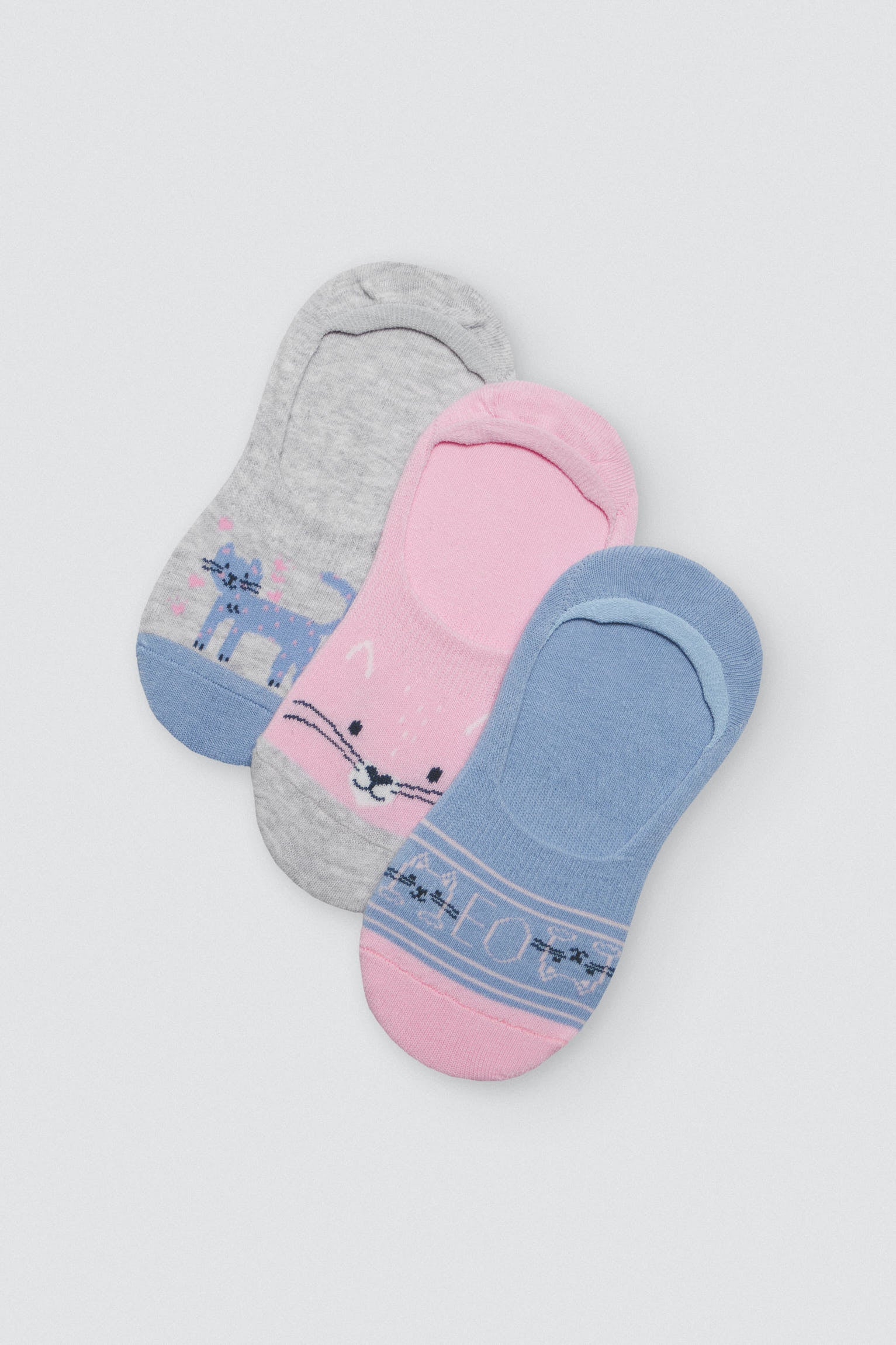 Pack 3 calcetines pinkies estampado gatos