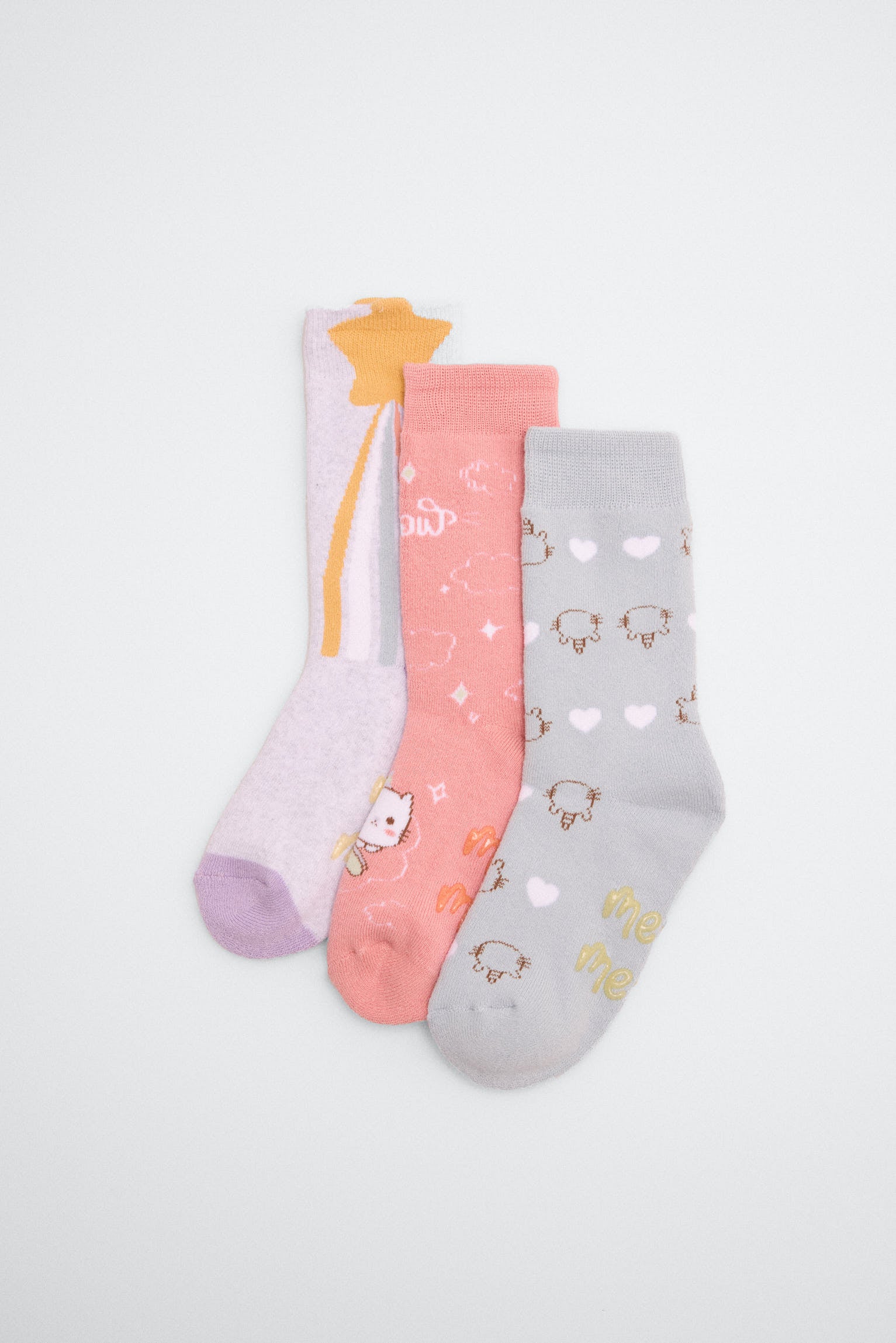 Pack 3 calcetines infantiles térmicos antideslizantes Meow