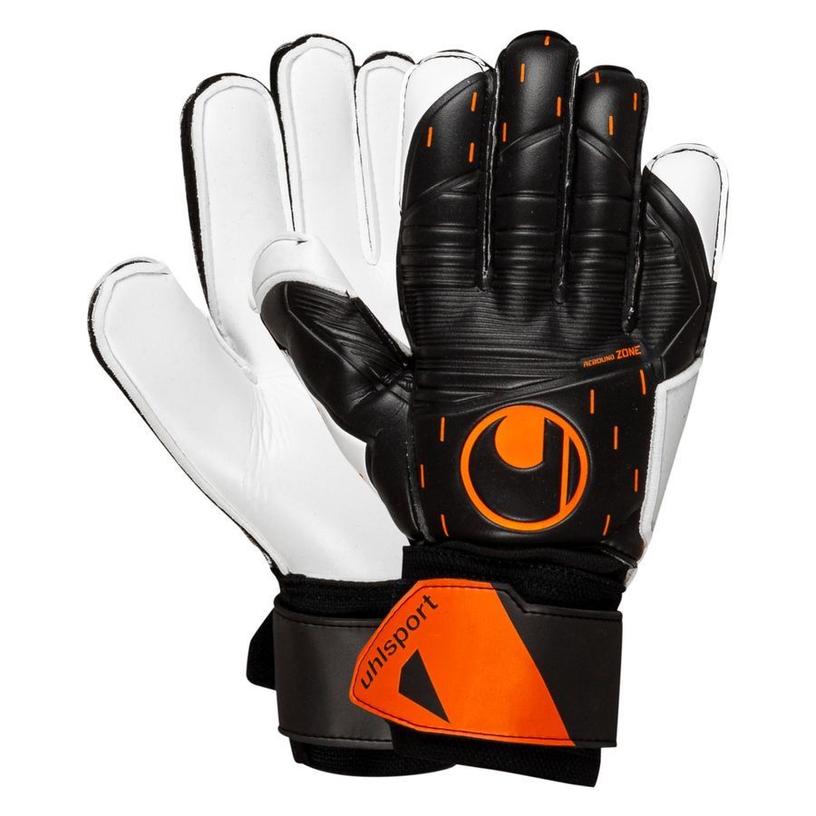Uhlsport Guantes de portero Speed Contact Soft Flex Frame - Negro/Blanco/Naranja fluo