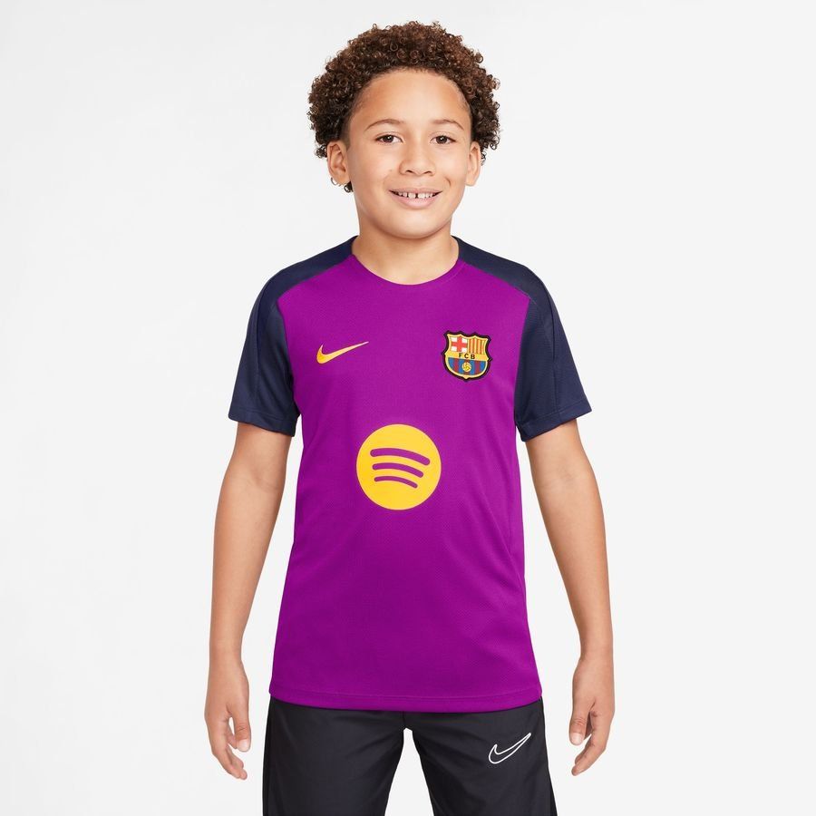 Barcelona Camiseta de entrenamiento Dri-FIT Strike - Púrpura vívido/Midwest Gold Niños