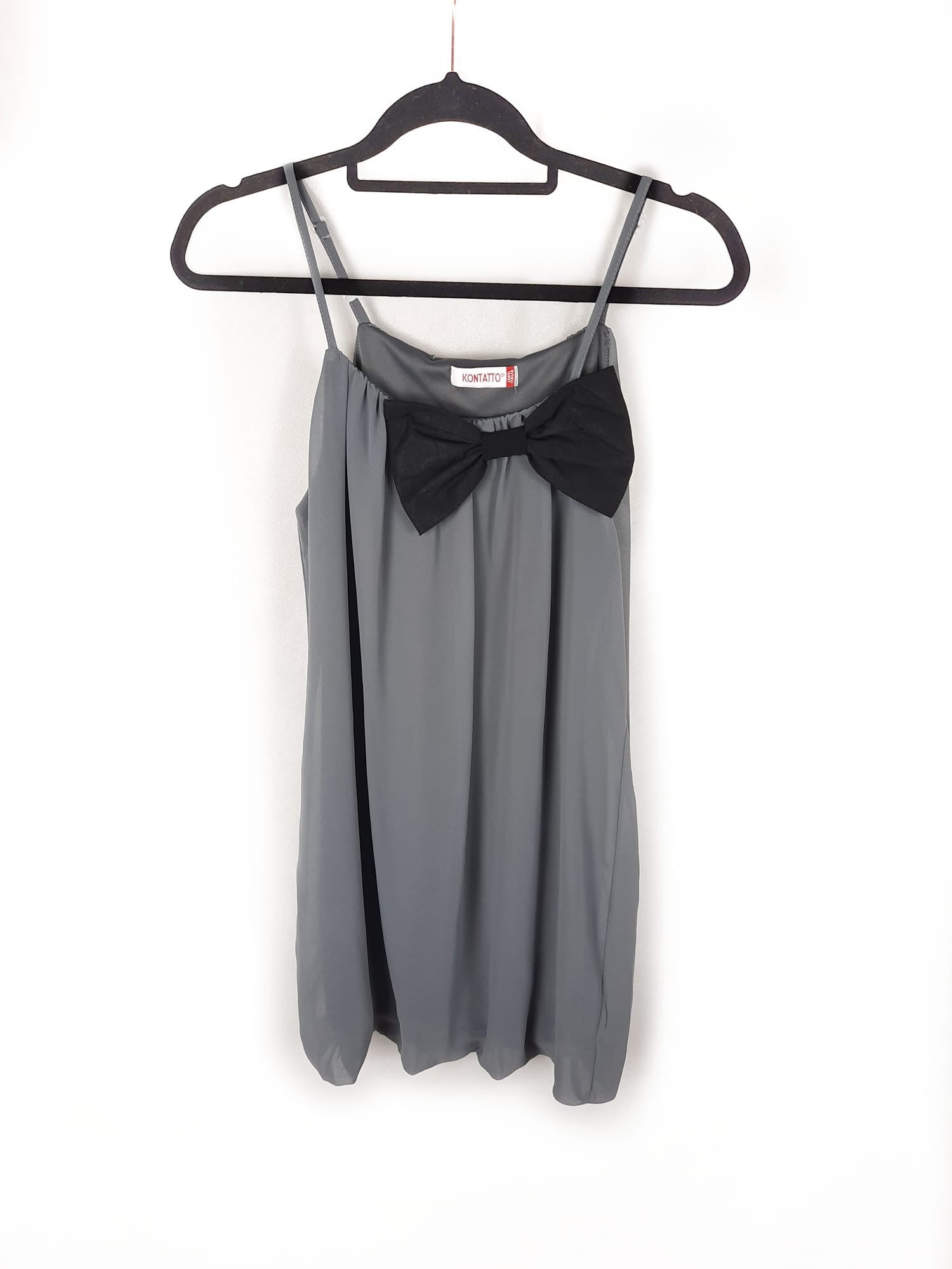 KONTATTO. Vestido gris lazo T.u