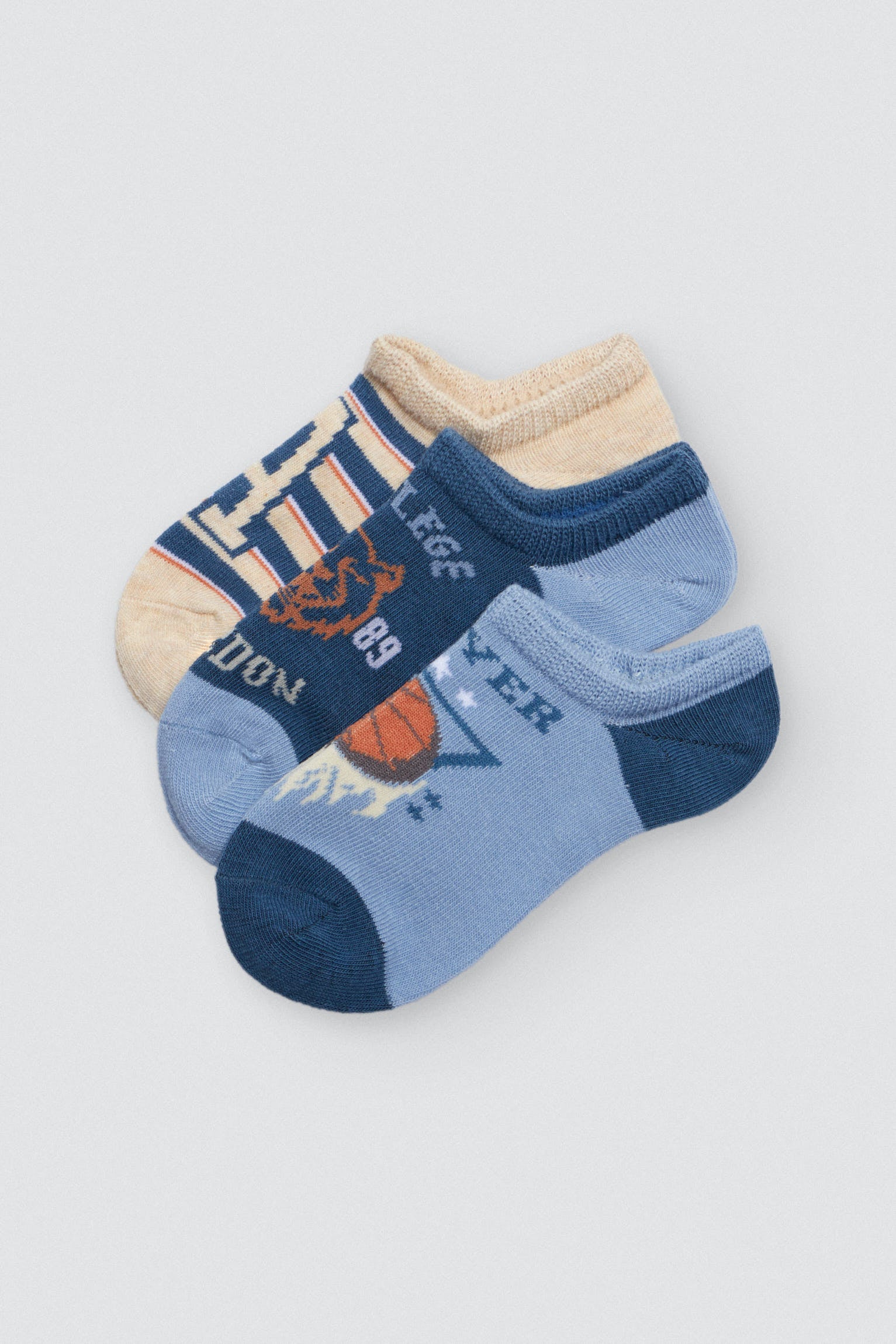 Pack 3 calcetines pinkies estampado baloncesto