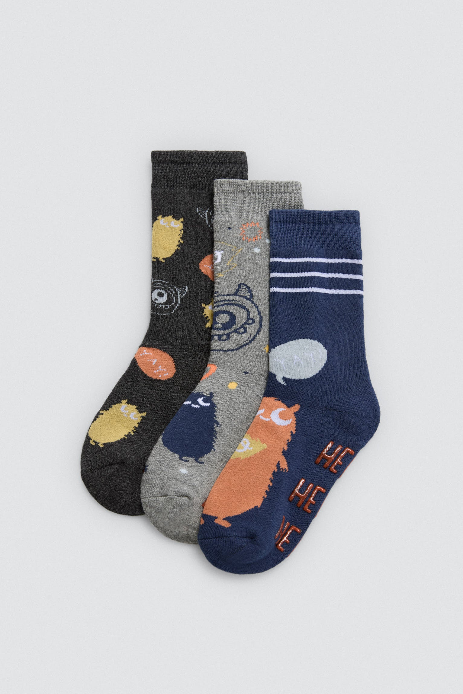 Pack 3 calcetines infantiles térmicos antideslizantes Hello