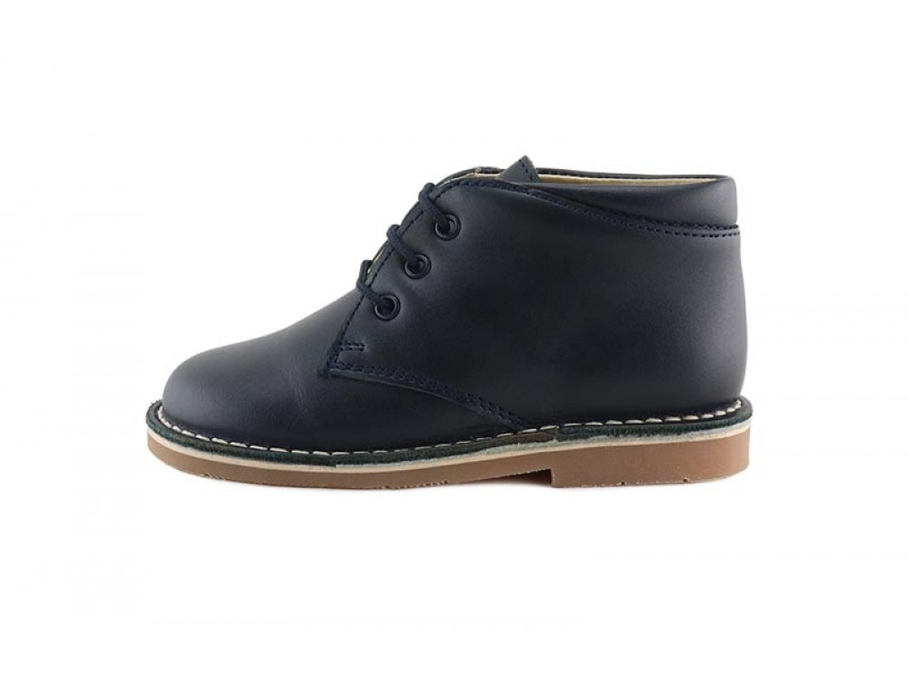 Bota piel azul con cordón Jeromin