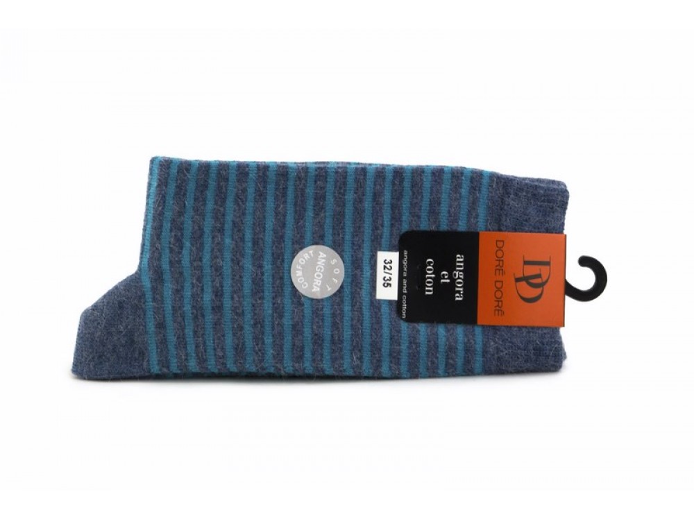 Calcetines turquesa con rayas azules Doré Doré