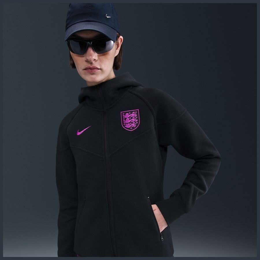 Inglaterra Sudadera con capucha NSW Tech Fleece FZ Women's EURO 2025 - Negro/Púrpura vívido Mujeres