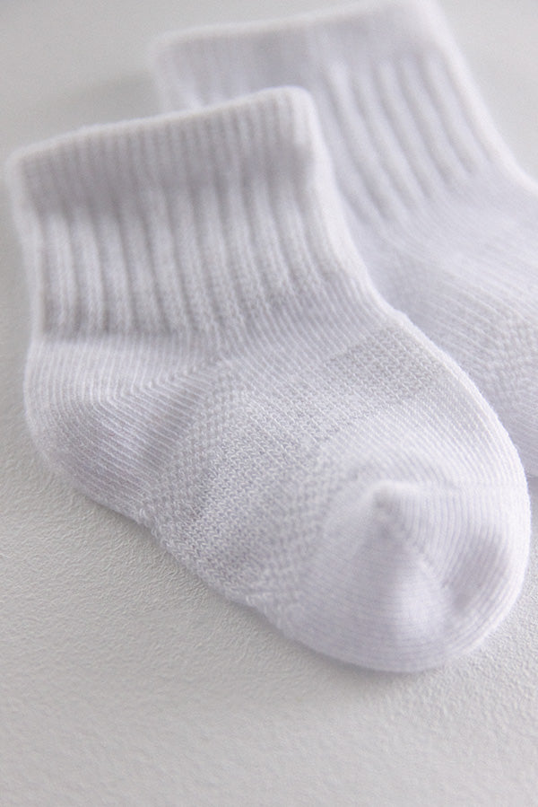 Pack 3 calcetines de bebé transpirables estilo sport blanco