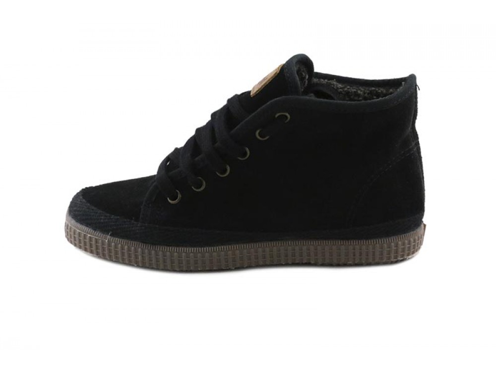 Bota ante negro 6 filas de cordón Natural World