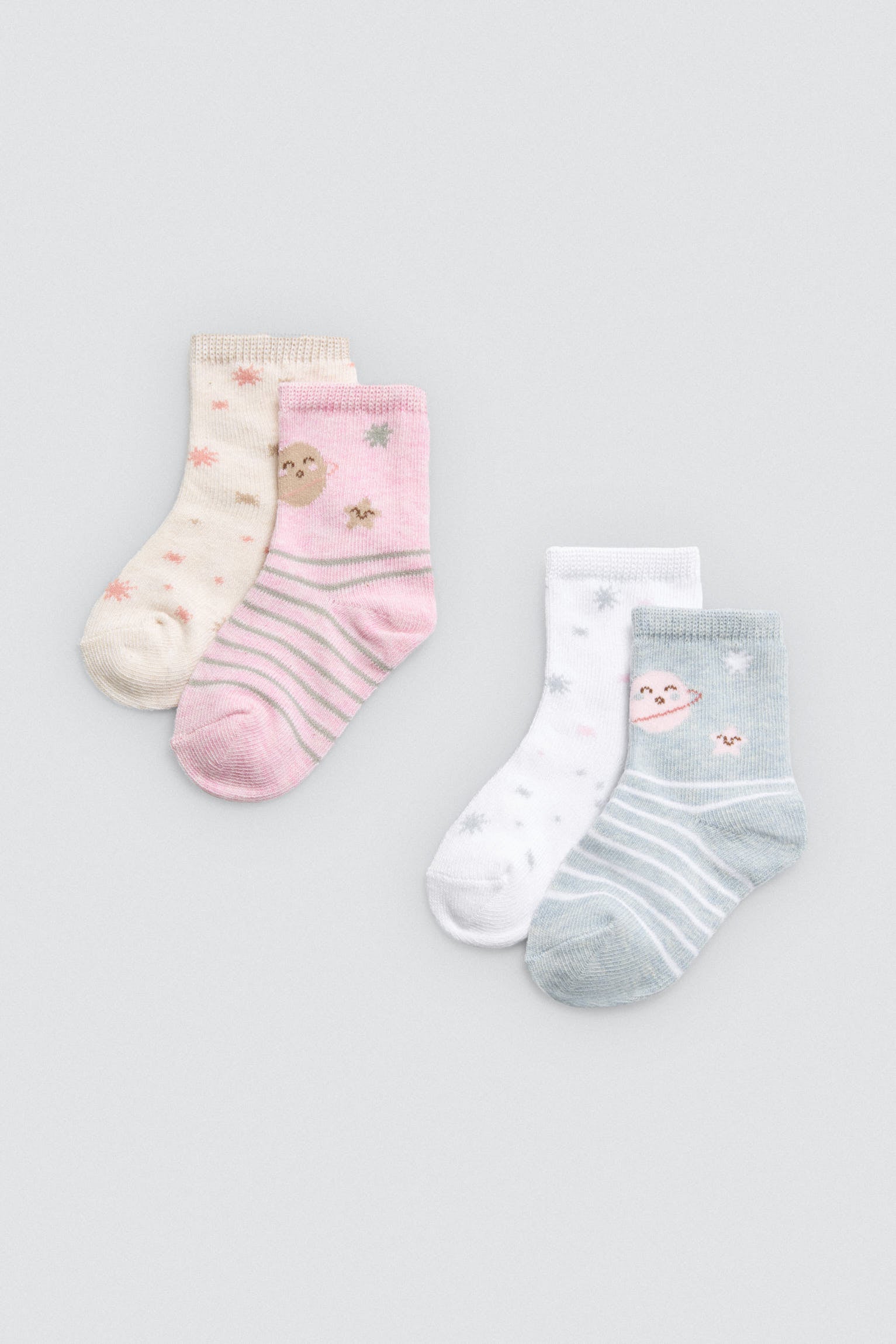 Pack 4 calcetines bebé estampados Universe