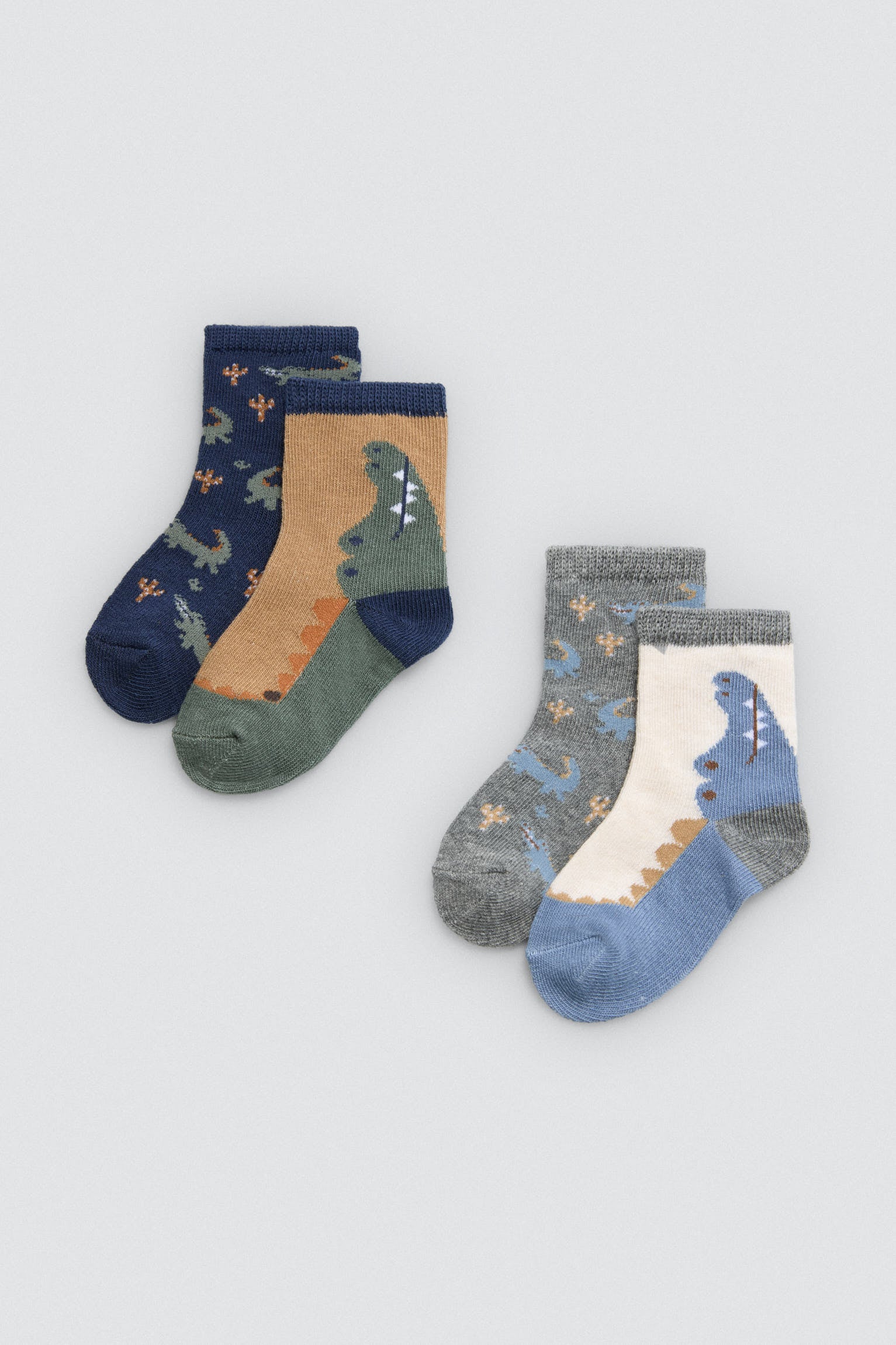 Pack 4 calcetines bebé estampados cocodrilo