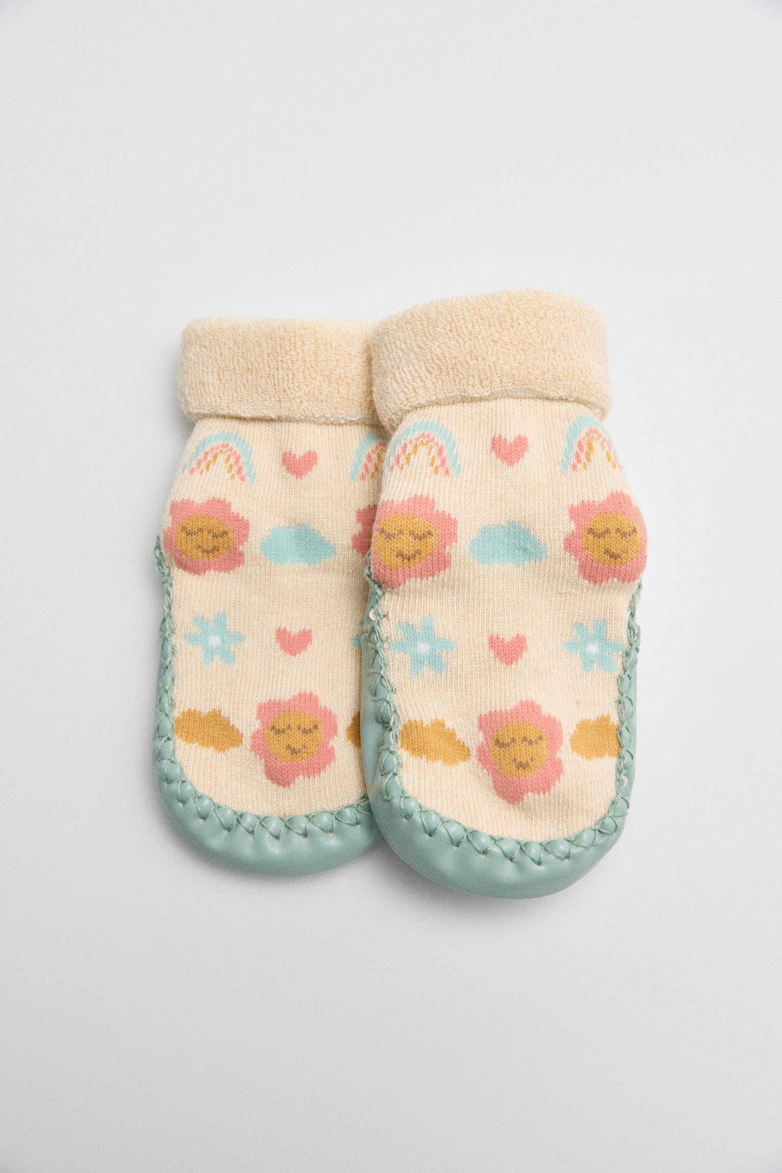 Calcetín zapatilla bebé térmico con suela antideslizante Sweet Flowers