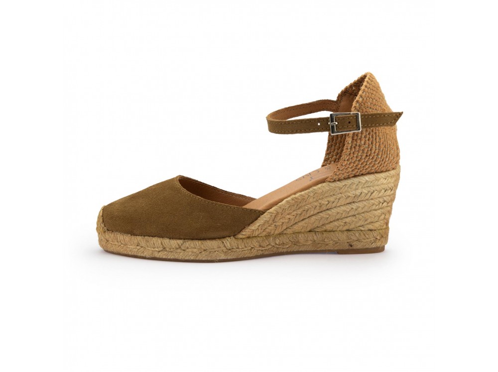 Sandalia cerrada ante roble con cuña de esparto 52SIMPLE de Pepa & Cris