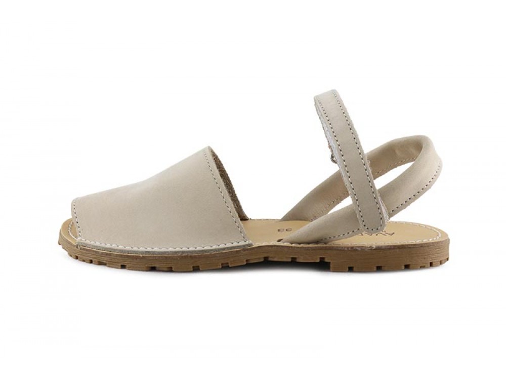 Menorquina con velcro nobuk beige oscuro Jeromin