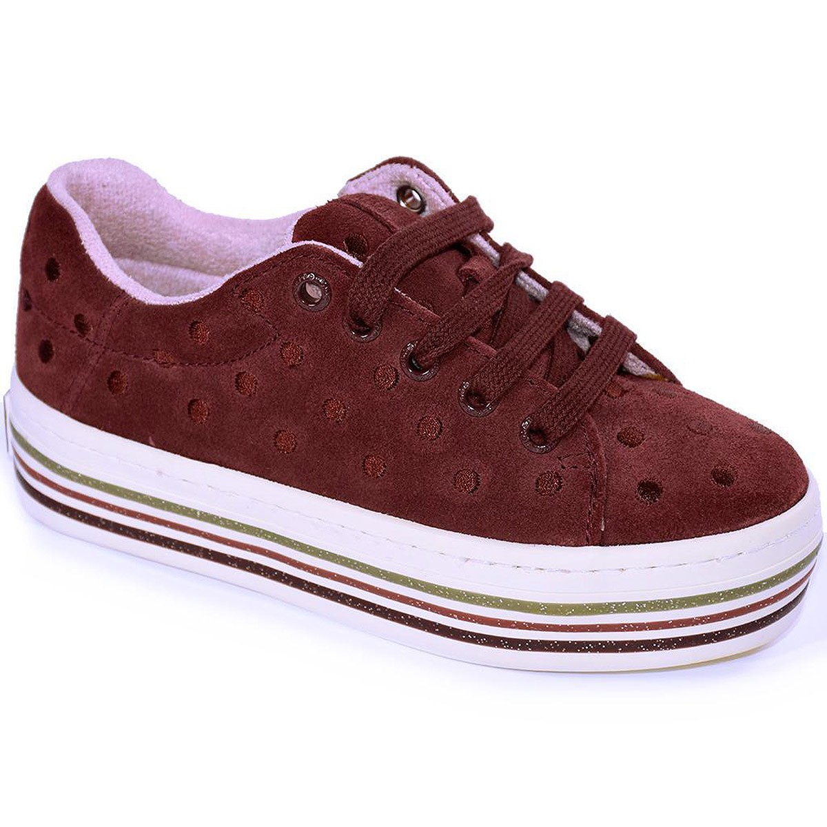 56310 Gioseppo Zapatilla Piel Cordones Plataforma Niña