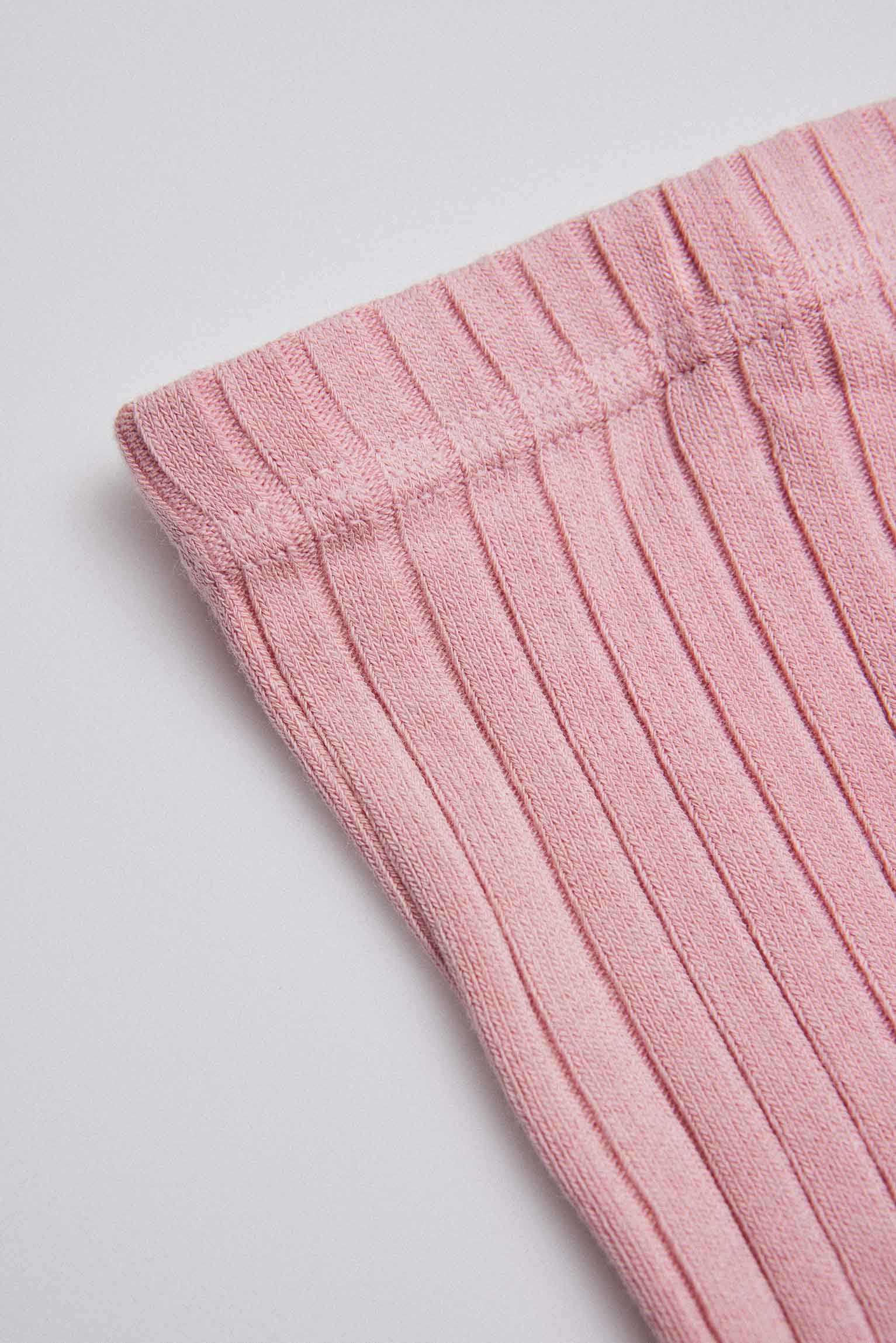 Leotardo canalé rosa