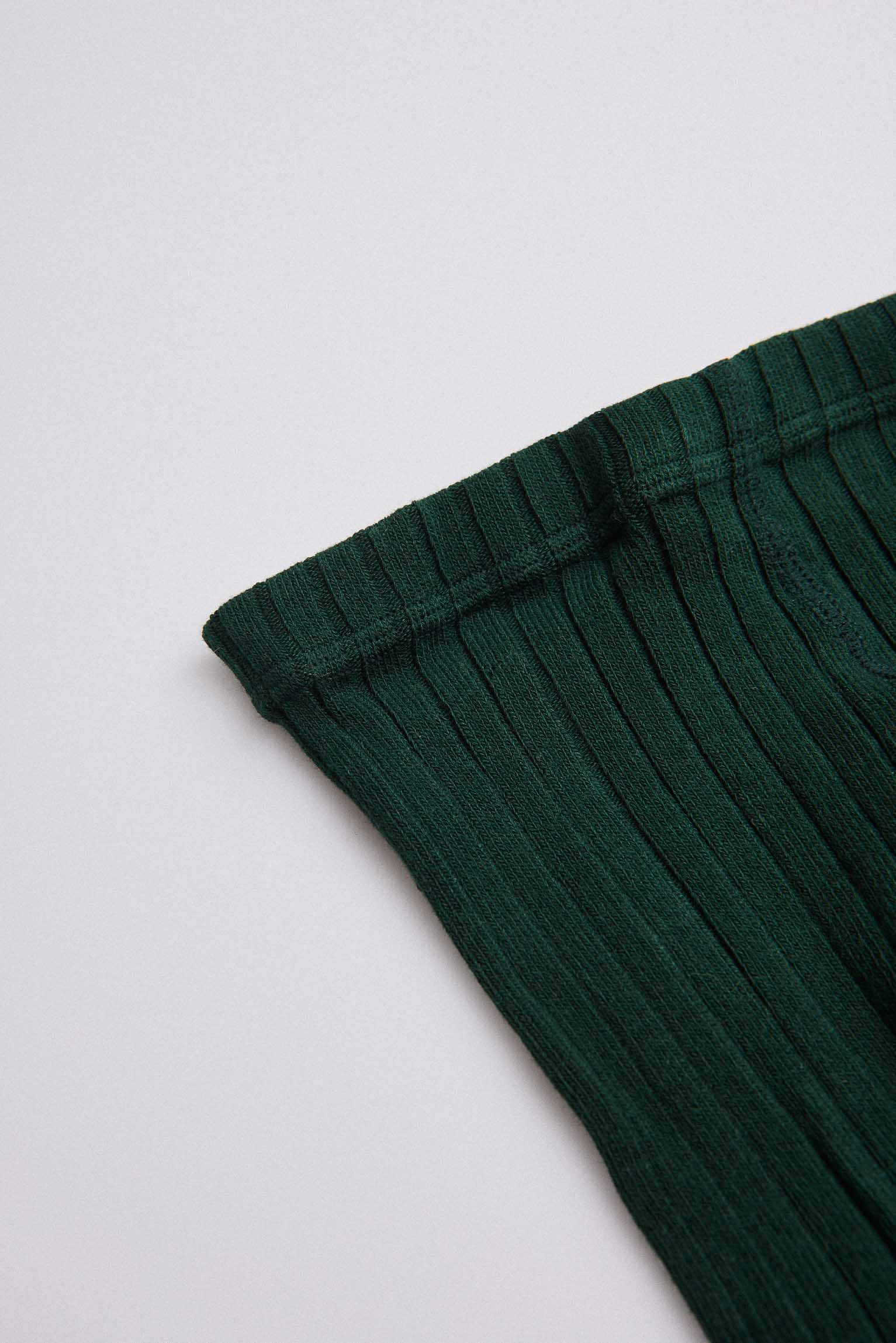 Leotardo canalé verde botella