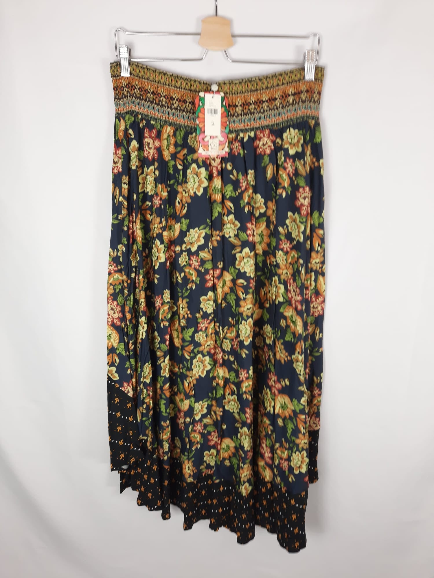 ANTRHOPOLOGY. falda azul estampada flores T.xl