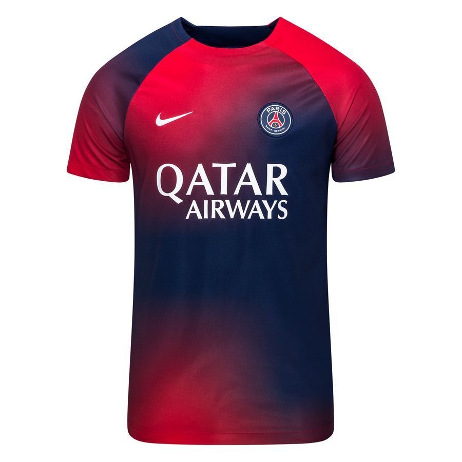 Paris Saint Germain Camiseta de entrenamiento Dri-FIT Antes del partido - Rojo/Marina de Medianoche/Blanco