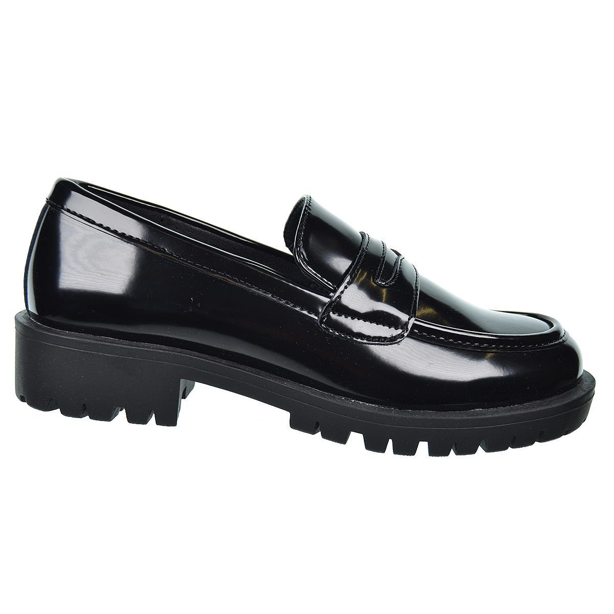 592001 B&W Zapato Mocasín Charol Antideslizante Niña