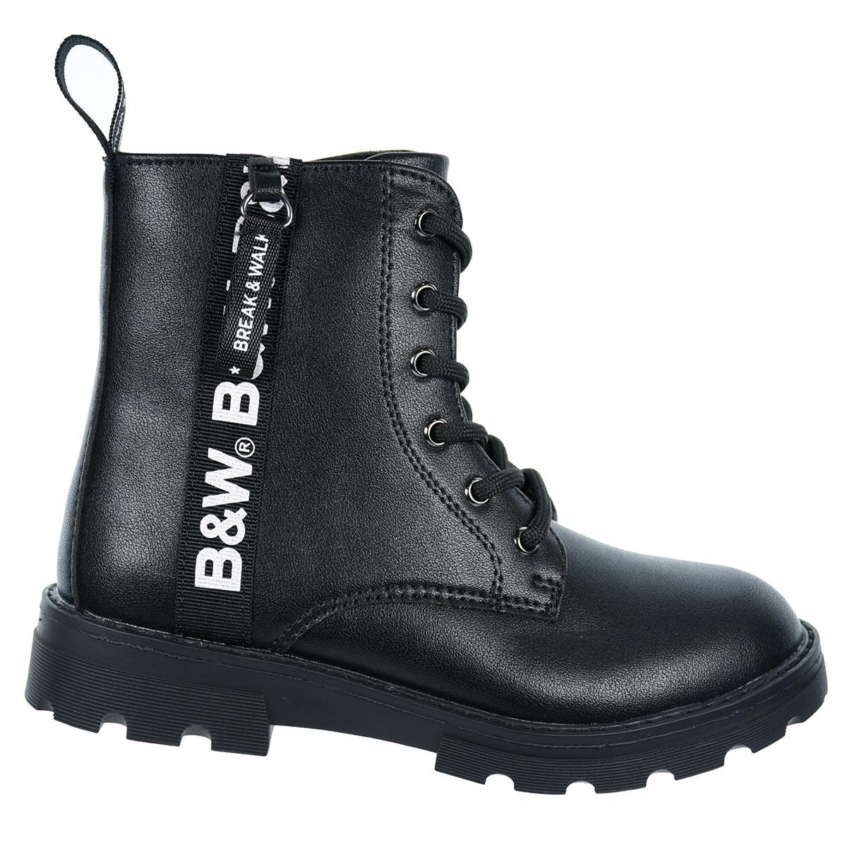 594049 B&W Botín Sintético Acolchado Cremallera Niña