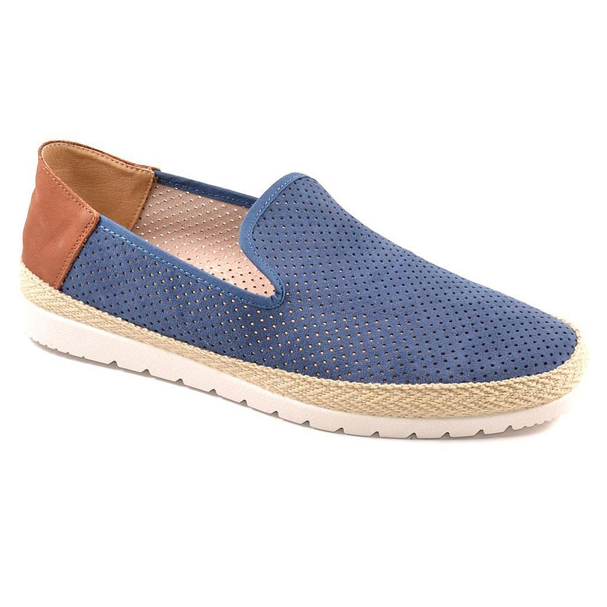 6 MEDITERRANEA Zapatilla Piel ALPARGATA Acolchada Hombre