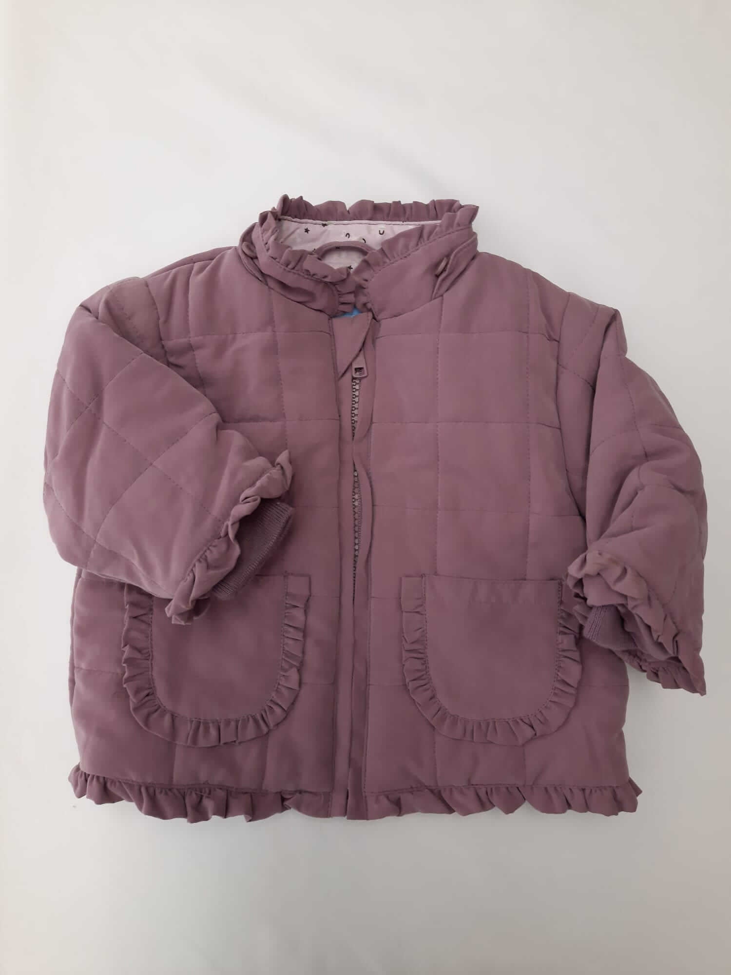 TEX.Abrigo acolchado lila apagado T.3/6m